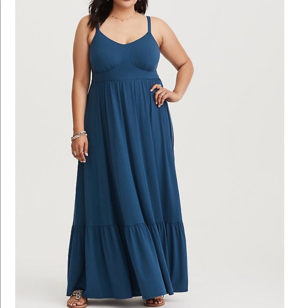 Torrid size 3x teal maxi dress brand new